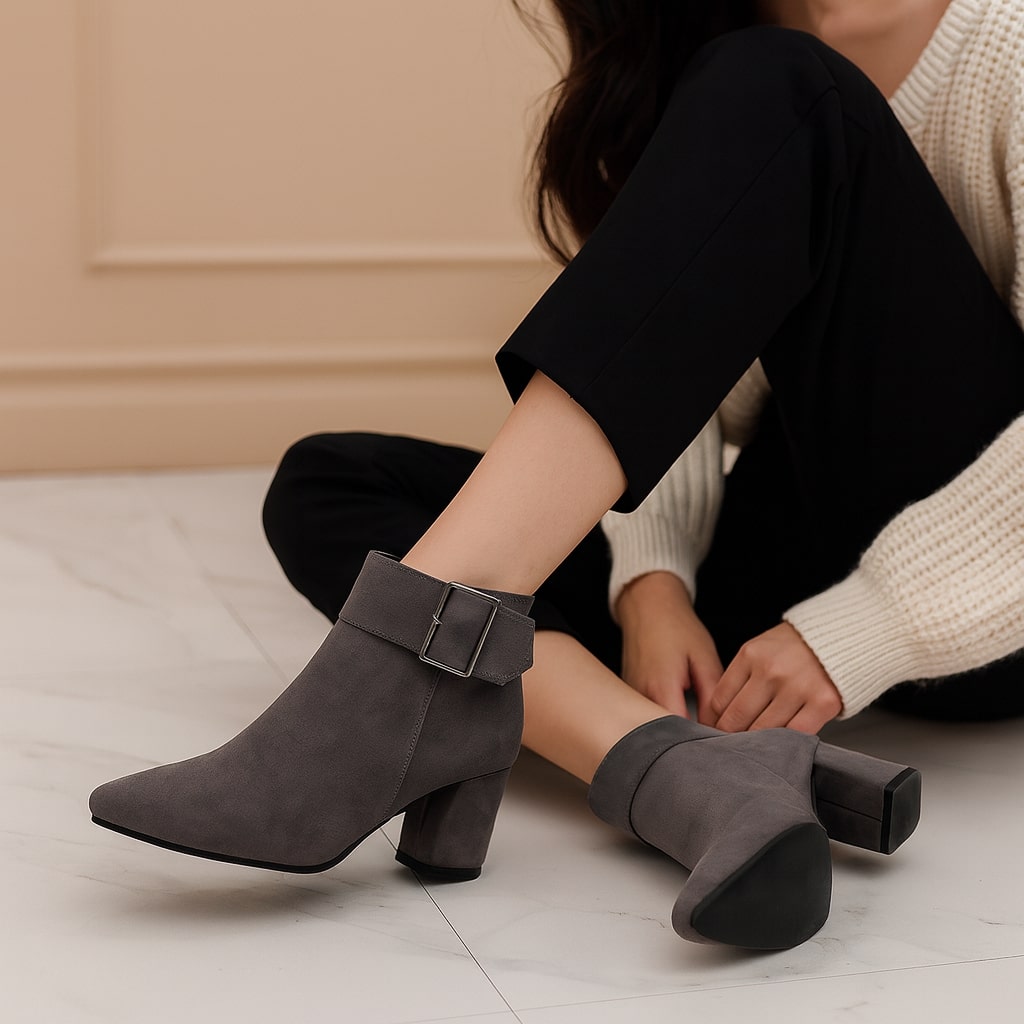 Alessia Suede Buckle Boot
